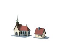 AUHAGEN 14461 N Scale Village Church (With Bell Tower) With Rectory