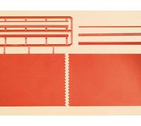 2 Brick walls with toothed frieze variants red HO Gauge Auhagen kit 41205