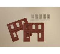 Auhagen 80523 OO/HO 2 Red brick walls with windows