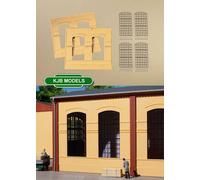 80604 Auhagen HO 2 walls with window openings incl. and friezes den mis 94 x 86