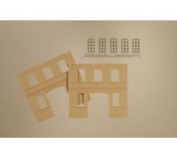 Auhagen 80623 OO/HO 2 Yellow brick walls with industrial windows