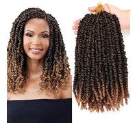 AuHeiAmeri 8Pack Passion Twist Crochet Hair Extensions for Black Women - 10 Inch, #1B/27