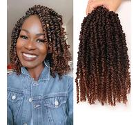 AuHeiAmeri 8Packs/Lot 12Inch Pretwisted Passion Twist Crochet Hair Prelooped Curly Extensions for Black Women Wate Wave Braids (12 Inch (Pack of 8), #1B/30)