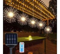 AUHIFVAX Suspended Solar Firework Light LED Waterproof Hanging Star Burst Light 8 Modes Outdoor Eave Garden Christmas Decor (5, Multicolor)