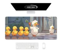 Auhoahsil Desk Mat, Ultra Large Mouse Pad, XXL Gaming Mousepad, Pretty Desk Pad, Big Extended Full Size Desktop Desk Matt for Keyboard, Laptop & Computer, 35.5 x 15.7 in, Anime Cute Ducks