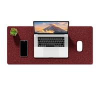 Auhoahsil Felt Desk Mat, Minimalist Large Mouse Pad XL 31.5 x 11.8 in, Desk Matt for Desktop, Keyboard, Laptop, Computer, Office, Work from Home, Gaming, Red