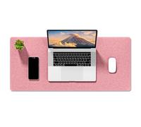 Auhoahsil Felt Desk Mat, Minimalist Large Mouse Pad XL 31.5 x 11.8 in, Desk Matt for Desktop, Keyboard, Laptop, Computer, Office, Work from Home, Gaming, Pink