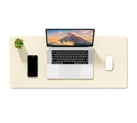Auhoahsil Felt Desk Mat, Minimalist Large Mouse Pad XL 31.5 x 11.8 in, Desk Matt for Desktop, Keyboard, Laptop, Computer, Office, Work from Home, Gaming, Beige