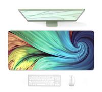 Auhoahsil Large Mouse Pad, XXL Gaming Mousepad, Desk Mat for Desktop, Thick Rubber, Big & Long Size, Stitched Edges, Full Desk Pad for Laptop & Computer, Extended 31.5 x 11.8 in, Peacock Feather