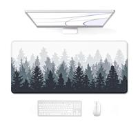 Auhoahsil Large Mouse Pad, XXL Gaming Mousepad, Desk Mat for Desktop, Thick Rubber, Big & Long Size, Stitched Edges, Full Desk Pad for Laptop & Computer, Extended 31.5 x 11.8 in, Ink Misty Forest