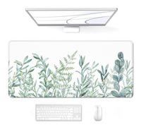 Auhoahsil Large Mouse Pad, XXL Gaming Mousepad, Desk Mat for Desktop, Thick Rubber, Big & Long Size, Stitched Edges, Full Desk Pad for Laptop & Computer, Extended 31.5 x 11.8 in, Minimalist Leaves