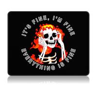 Auhoahsil Mouse Pad, 12 x 10 in Thick Rubber Premium-Textured Non-Slip Stitched Edges Waterproof Square Mouse Mat with Cute Pattern for Gaming Work Computer Office, Larger, Goth Funny Skull
