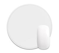 Auhoahsil Round Mouse Pad, Cute Small Computer Mouse Mat, Stitched Edge, Non-Slip Rubber, Washable Mousepad Cloth for Wireless Mouse, Gaming, Office, Laptop, Women, Men, 8.7 x 8.7 in, White