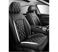 AUHOAZ Car Cover Seats Full Set for Hyundai i10 2008-2024, PU Leather Seat Cover Breathable Wear Resistant Waterproof All Weather Seat Cushion Protectors,White black
