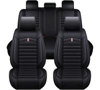 AUHOAZ Full Set Leather Seat Covers for VW Caddy Maxi Life 2010-2015, All-inclusive Leather Seat Covers Luxury Front Rear Seat Protectors Custom All Weather Breathable Seat Covers,black
