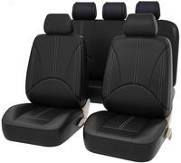 AUHOAZ Leather Car Seat Covers Full Set for VW Golf 6 Variant/Station Wagon 2009-2013, Full Surround Breathable Automotive Seat Cushion Car Seat Cover All Weather Protectors Accessories,Black