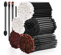 AUHOKY 250Pcs Disposable Eyebrow Brush Set,100 Angled/Round Eyebrow Brushes, 100 Lip Brushes, 50 Double-end Eyeshadow Brushes, Makeup Applicators Accessories Kit for Women Girl Face Beauty Cosmetic