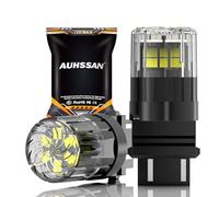 AUHSSAN 3157 LED Bulb, 6000K Xenon White 6.5W 12V 24V Super Bright T25 P27/7W 3156 P27W for Backup Reverse Turn Signal Tail Brake Light Daytime Running Light (Pack of 2)