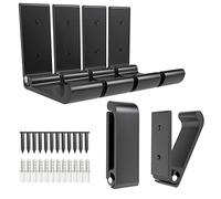 AUHSSAN 6Pcs 3'' Folding Coat Hooks Black Foldable Hooks Aluminum Alloy Wall Hooks Headphones Holder Wall Mounted with 12pcs Screws Set for Hanging Coats, Bags, Hat, Towel, Keys