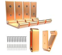 AUHSSAN 6Pcs 3'' Folding Coat Hooks Gold Foldable Hooks Aluminum Alloy Wall Hooks Headphones Holder Wall Mounted with 12pcs Screws Set for Hanging Coats, Bags, Hat, Towel, Keys