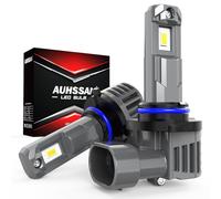 AUHSSAN 9012 LED Fog Light Bulb, 80W 16000LM 6000K Cool White HIR2 LED Headlight Bulbs, 1:1 Mini Size Wireless Plug and Play for High Beam Low Beam, Canbus Ready, Fanless, Car Conversion Kit, 2Pcs