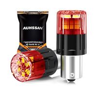 AUHSSAN P21w 1156 BA15S LED Bulb, Super Bright Red 6.5W 12V-24V DC9-32V Non-Polarity 2835 18SMD LED Bulbs Car Replacement Lights for Backup Reverse Tail Turn Signal Brake Rear Fog Lights (Pack of 2)