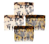 Auiremrti 4-piece Hair Comb Set, Large Hair Clips Set, French Side Combs Made of Cellulose Acetate, Vintage Design, French Side Comb, Light Brown