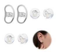 Auiremrti 925 Sterling Silver Earring Backs, Hypoallergenic 925 Sterling Silver Butterfly Replacement Ear Studs, Hamburger-Shaped Silicone Earring Buckle