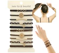 Auiremrti Baum des Lebens Haargummi Set,10 PCS Boho Haar Ties Mit Hoher Elastizität, Haarschmuck Ohne Haarschäden, Ideal Als Geschenk Und Vielfältig Einsetzbar