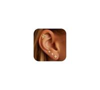 Auiremrti Earrings Set With 14K Gold, 4 Pairs Minimalist Stud Earrings And Branch Cartilage Earrings, Perfect As A Gift For Women And All Occasions