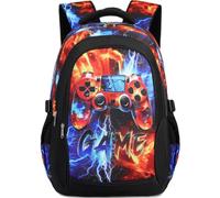 AUIVTY Kids Backpack Boys Ages 4-10 Kindergarten Elementary School Bookbag 17 Inch Water Resistant Mochila Para Niños, Blue Yellow, L, Laptop Backpacks