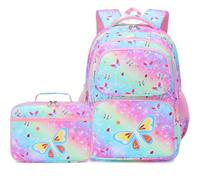 AUIVTY Kids Backpack Boys Girls Backpack with Lunch Box Kindergarten Elementary Middle School Bookbag Toddler Teens 4-14, Colorful
