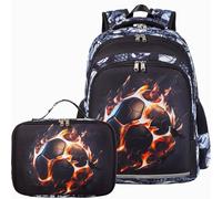 AUIVTY School Backpack for Boys Girls, Teens Bookbag with Lunch Box Set Kids Backpack Elementary Middle Teens School Bag, Golden, L, School Backpacks