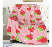 AUIVTY Strawberry Blanket Strawberry Gifts for Girls 8-12 Strawberry Gifts Fleece Throw Blanket Girls Birthday 40x50 inch