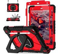 Auizotl Case for iPad 9th/8th/7th Generation 10.2 Inch iPad Case 9th Generation with Screen Protector/Rotate Stand/Pen Holder,Military Grade Shockproof i Pad 9th/8th/7th Gen Cases for Kids,Black Red