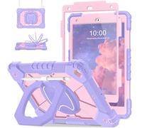 Auizotl Case for iPad 9th/8th/7th Generation 10.2 Inch iPad Case 9th Generation with Screen Protector/Rotate Stand/Pen Holder,Military Grade Shockproof i Pad 9th/8th/7th Gen Cases for Kids,Purple Rose