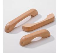 AUJLKJOUV Wooden Kitchen Cabinet Handles 3 PCS Solid Wood Bow Shaped Furniture Pulls DIY Replacement Cupboard Drawer Door,Modern for Dresser Home Office Handle