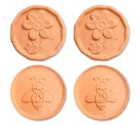 AUJOSHN 4-Pack Brown Sugar Keeper, Natural Terracotta Saver Discs - Stop Hard Sugar for Good, Reusable Moisture Control for Brown Sugar Container & Storage Container