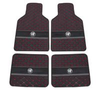 AUJSHDH 4 Pcs Car Floor Mats, for Alfa Romeo Stelvio 2017-2022 Customized Leather Car Floor Mats All Weather Waterproof Non-Slip Carpet Floor Matts Easy to Clean,B
