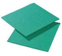 AUK CG040-G Cellulose Sponge Cloth, 206 mm Length x 185 mm Width x 6 mm Thickness, Green (Pack of 10)