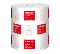 AUK Katrin Classic Hand Towel M2 2-Ply White 6 Rolls Model AGK102-WT | Single-fold mixed fibre paper, 711 sheets per roll, 21 cm x 160 m, Nordic Swan Eco Label, hygienic solution