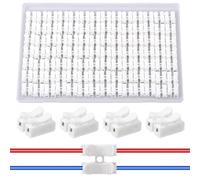 AUKENIEN 100PCS 2P CH-2 Wire Connectors Quick Connector Clamp Terminal Blocks Electrical Terminals Connectors Electric Cable Joiner Push Fit 2 Pin Low Voltage Small White for Wiring