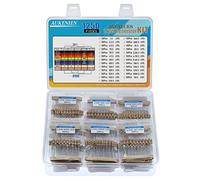 AUKENIEN 1250pcs 25 Values 1/2W Carbon Film Resistor Assortment Kit 1 2.2 3.3 10 22 47 68 100 120 150 220 330 470 560 680 1K 2K 2.2K 4.7K 5.6K 10K 22K 47K 100K 1M Ohm 1/2 Watt 5% Resistors Pack