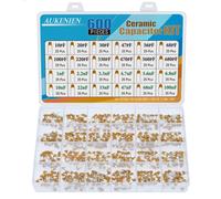 AUKENIEN 24 Values 600pcs Ceramic Capacitor Assortment Kit uF nF Multilayer Monolithic Assorted Capacitors from 10pF to 100nF