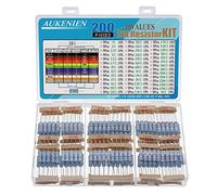 AUKENIEN 2W Carbon Film Resistor Assortment Kit 40 Values 200pcs 2 Watt 1 Ohm to 1M Ohm Resistors Set 2Watt Common Resistors Assorted RoHS Compliant with ±5% Tolerance