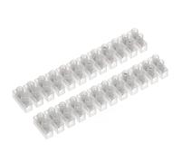 AUKENIEN 30A Electrical Connector Blocks 30 Amp 12 Way White Terminal Block Strip Electric Wire Connectors Choc Blocks Connecting for Wiring Cable (Pack of 2)