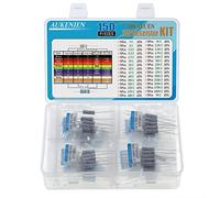 AUKENIEN 3W Carbon Film Resistor Assortment Kit 30 Values 150pcs 3 Watt 1 Ohm to 1M Ohm Resistors Set 3Watt Common Resistors Assorted RoHS Compliant with ±5% Tolerance