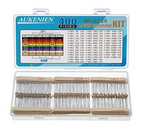 AUKENIEN 40 Values 1/8W Carbon Film Resistor Kit 0 Ohm - 2.2M Ohm 5% 1/8 Watt Resistors Assortment