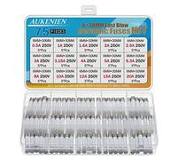 AUKENIEN 6X30MM Fast Blow Ceramic Fuses Kit 15 Values 0.5A 1A 1.6A 2A 2.5A 3A 3.15A 4A 5A 6.3A 8A 10A 12A 15A 20A 250V 6X30 MM 0.5 1 1.6 2 2.5 3 3.15 4 5 6.3 8 10 12 15 20 Amp 250 Volt Quick Fuse