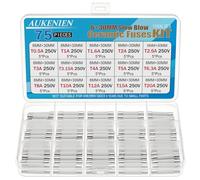 AUKENIEN 6X30MM Slow Blow Ceramic Fuses Kit 15 Values 0.5A 1A 1.6A 2A 2.5A 3A 3.15A 4A 5A 6.3A 8A 10A 12A 15A 20A 250V 6X30 MM 0.5 1 1.6 2 2.5 3 3.15 4 5 6.3 8 10 12 15 20 Amp 250 Volt Time Delay Fuse